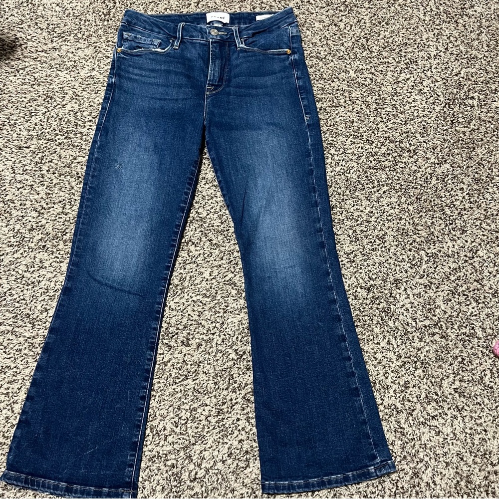 Frame Denim Indigo Wide Leg Jeans - Picture 3 of 10